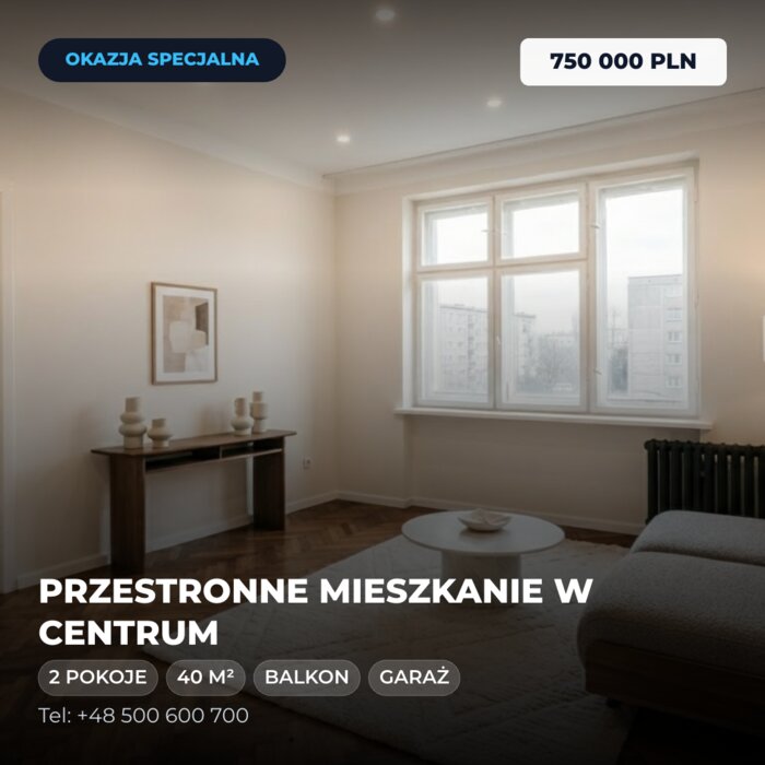 Przykładowy szablon posta — mieszkanie w centrum